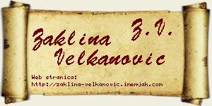 Žaklina Velkanović vizit kartica